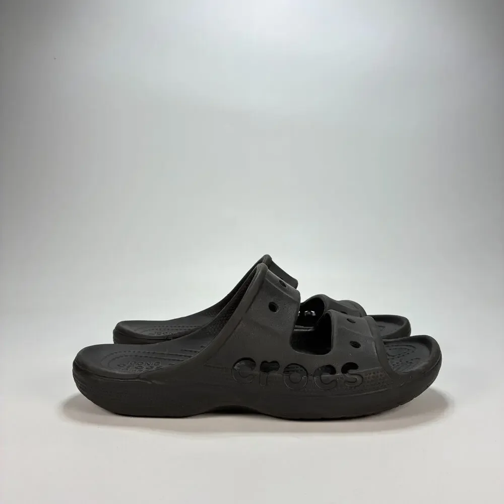 Crocs Baya Black Lightweight Comfort Casual Slip On Slide Sandals Men's Size 8